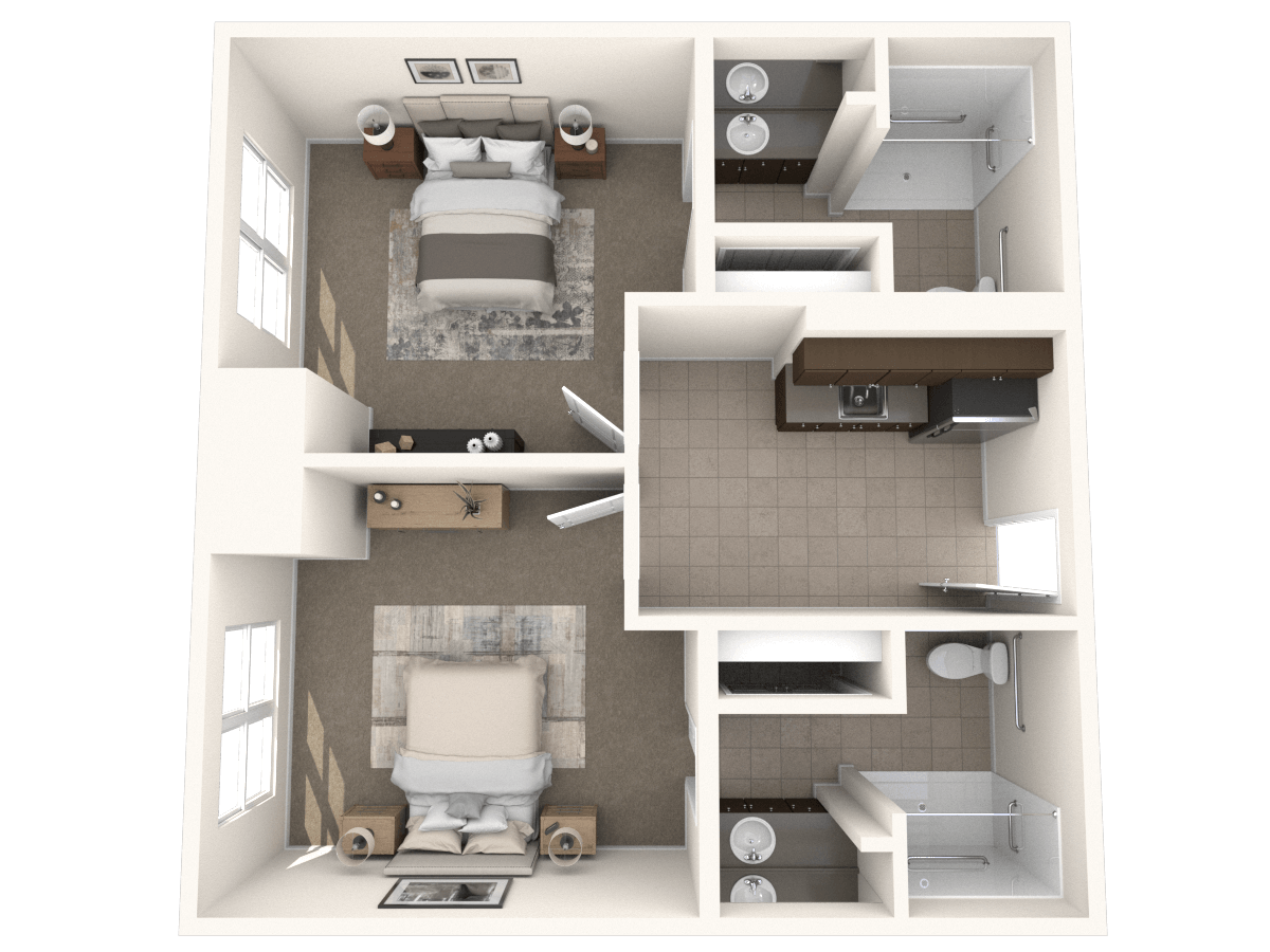 Arbor Terrace Basking Ridge - 2 Bedroom, 2 Bath - 679 Sq Ft