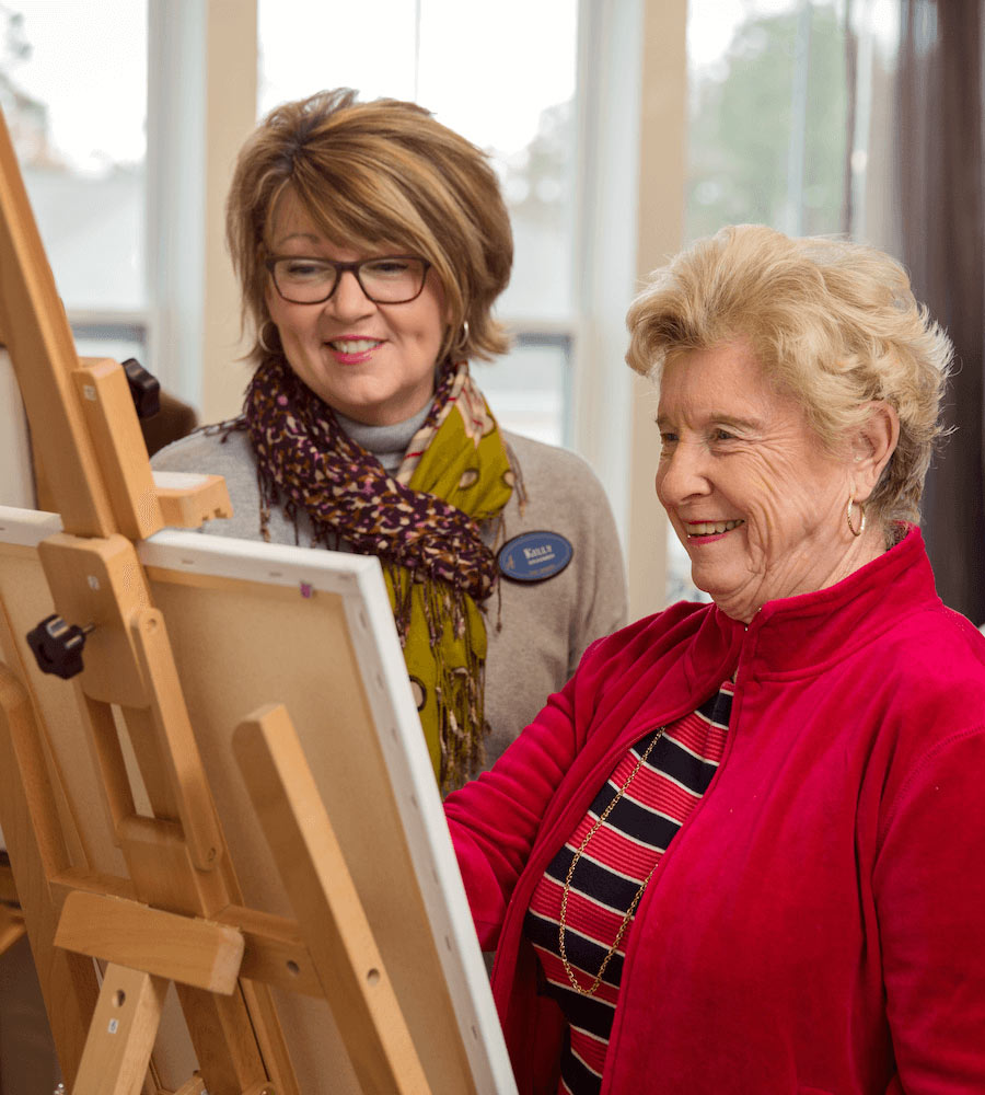 Arbor Terrace Lakeway two women painting